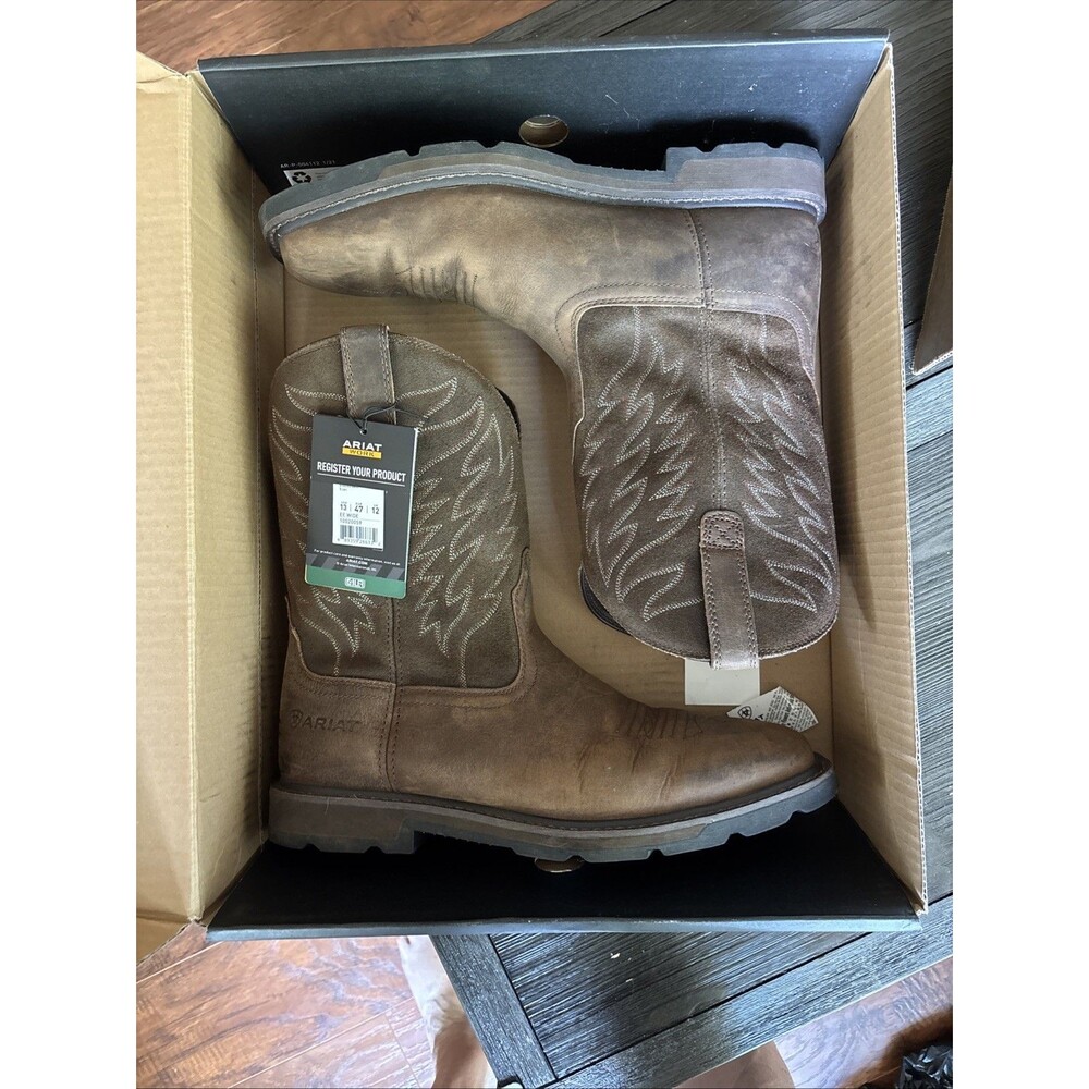 Ariat Boots Groundbreaker EE 13 Brown Square Soft Toe Electrical Hazard - Picture 15 of 15